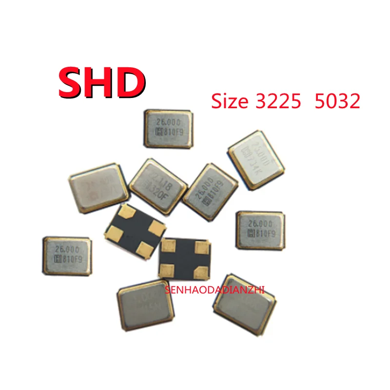 20PCS/lot  5032 Metal SMD 4pin 8MHZ 10MHZ 12MHZ 16MHZ 20MHZ 24MHZ 25MHZ 27M 32M Passive SMD Quartz Resonator Crystal Oscillator