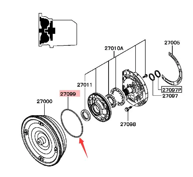 

Transmission O-Ring, Pump F4A4B F4A51 F5A51 F4A41 MD755373MD755373