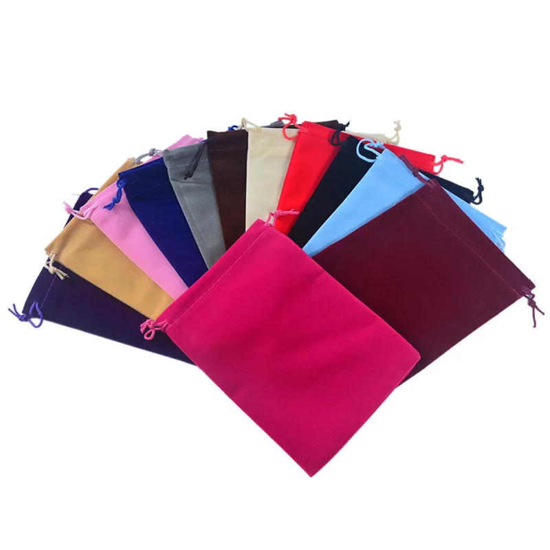 10Pcs Velvet Bag Drawstrings Pouches Gift Bags  6 Size Jewelry Display Packing Bags Earphone Mobile Power Storage Bag