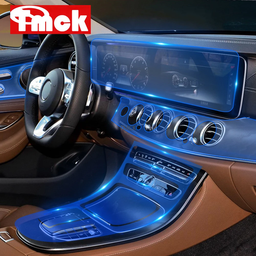 

For Mercedes Benz E Class W213 E200/260/300/320 2016-2019 Car Accessories Center Console TPU Transparent Membrane Protector Film