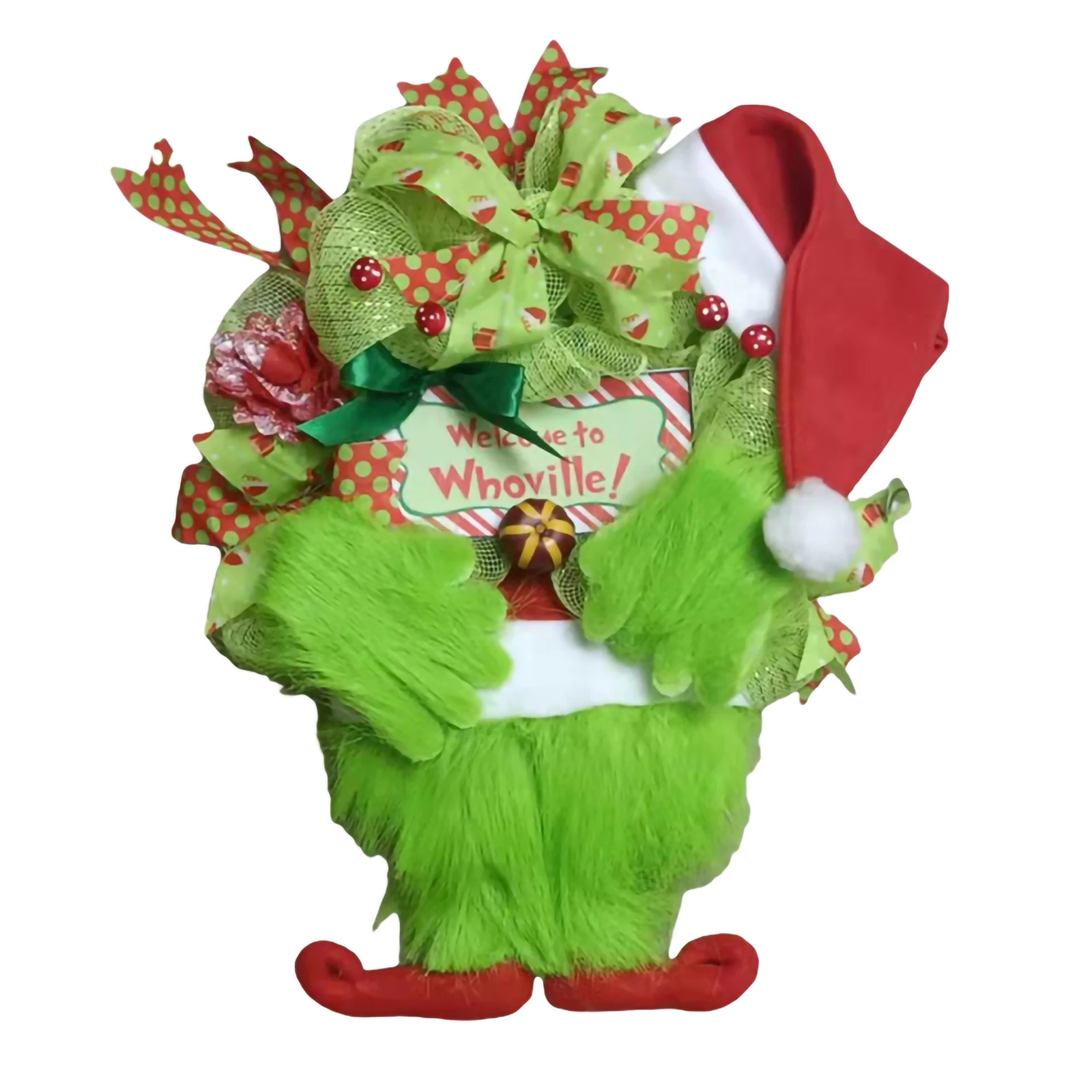 Festive Party Wreath Christmas Plush Wreath Creative Elf Legs Arm Garland XMAS Drop Ornament Christmas Decorations For Home