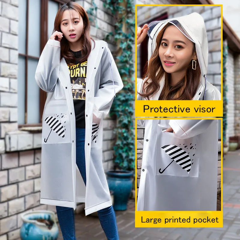 

2020 Hot Sale Fashion Raincoat Women Ladies Rain Coat Breathable Ladies Long Raincoats Portable Water-Repellent Raincoat Women