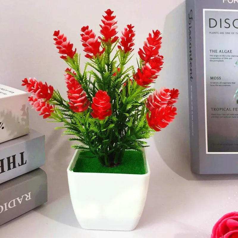Artificial Plant Lily Flower Pinecone Potted Plants Home  Wedding Living Room Table Shop Decor Artificial Aquatic Plants Bonsai