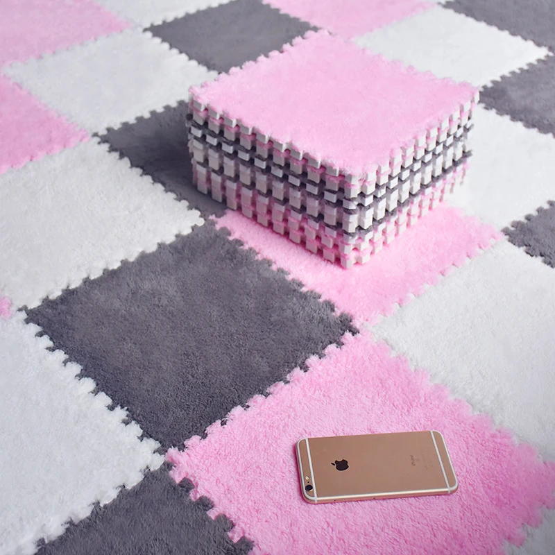 Nordic Ins Room Floor Mat Carpet Plush Velvet Bedroom Full Rooms Children's Girls Net Pink Mat Floor Mats Plush Surface Crop