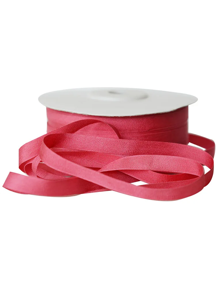 221 Rouge Red 100% Pure Silk Ribbons Thick Taffeta Double Faced for Embroidery Clothes Lable Doll Miniature Gift Packing image 6