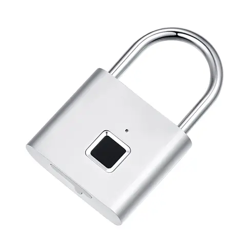 Svart silver Nyckellös USB-uppladdningsbar dörrlås Fingeravtryck Smart hänglås Snabb upplåsning Zinklegering Metall Självutvecklande Chip 8 best sales dörrlycka - №6