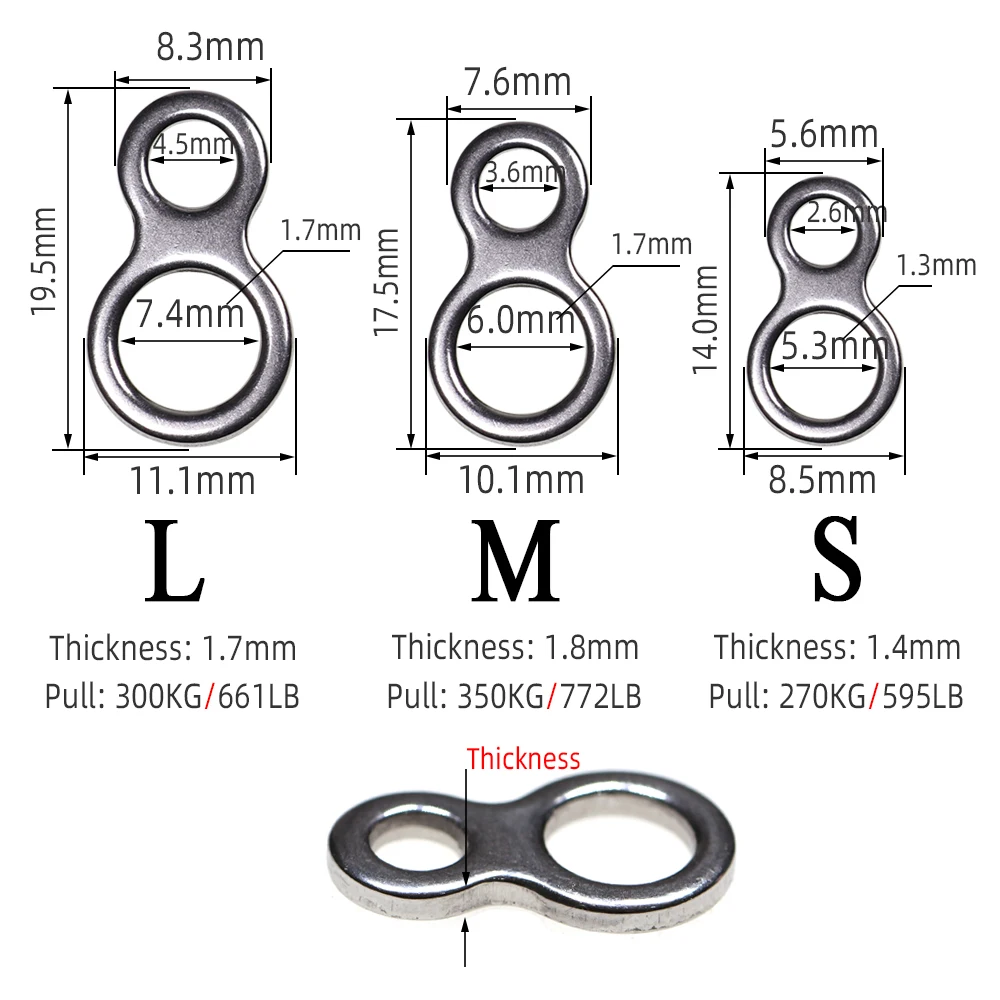 ICERIO 20PCS Assist Hook Stainless Steel Fishing Jig 8 Figure Rings Fishing Solid Ring Fishing Lure Terminal Connector