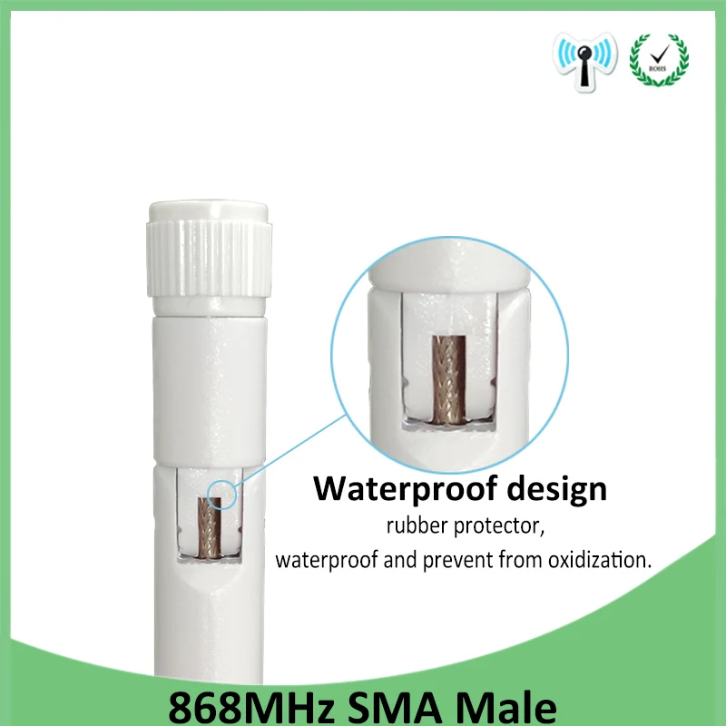 Белая антенна lora 868 МГц 915 МГц 3dbi SMA Штекерный разъем GSM 868 МГц антенна Водонепроницаемая 10 см RP-SMA u.FL Pigtail кабель
