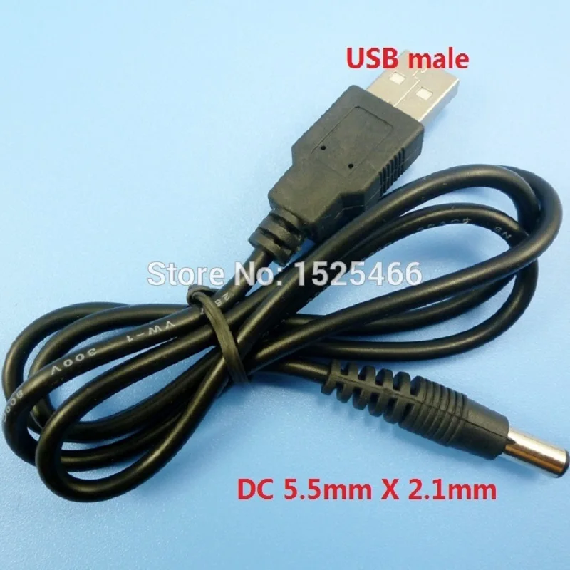 DC 5.5 2.1 Wire Connector 4 PCS USB to DC Plug Supply Socket Power Cable For 5V To 12V Voltage DC Converter Module