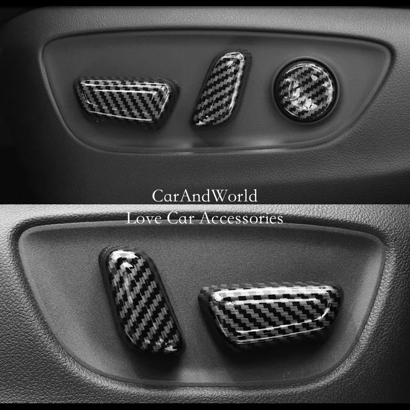 لتويوتا هايلاندر كلوغر 2021-2025 مقعد ضبط زر سويفت غطاء إطاري ألياف الكربون ملصق الزخارف اكسسوارات السيارات الداخلية