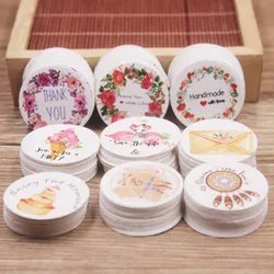 100pcs white /kraft paper gift hang tag Newest 3cm circle shape 300g paperboard labels tag cookies wedding favor tag hot selling
