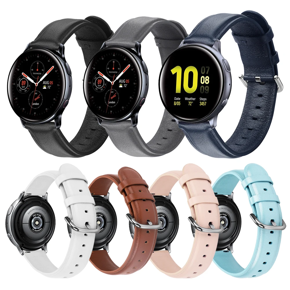 

20mm 22mm leather strap 46mm 42mm active 2 strap for Samsung Galaxy watch Huawei watch GT 2e strap amazfit GTR 40mm 44mm