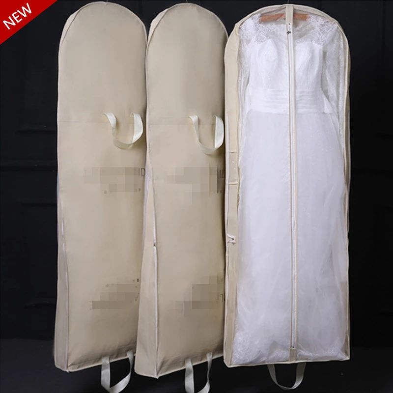 

New Arrival Wedding Dress Dust Cover Portable Thickening Cover Dustproof Garment Clothes Storage Bag With Zipper Clothes Case
