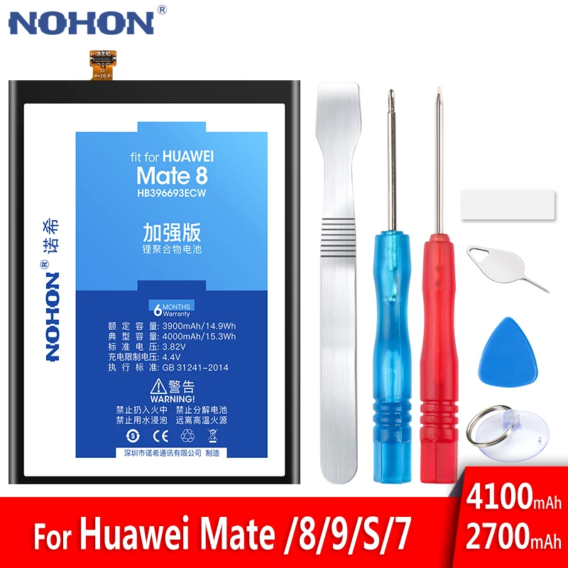 NOHON Battery For Huawei Mate 8 9 10 20 Pro 7 S P20 Pro HB396693ECW HB396689ECW HB436486ECW HB436178EBW Replacement Bateria