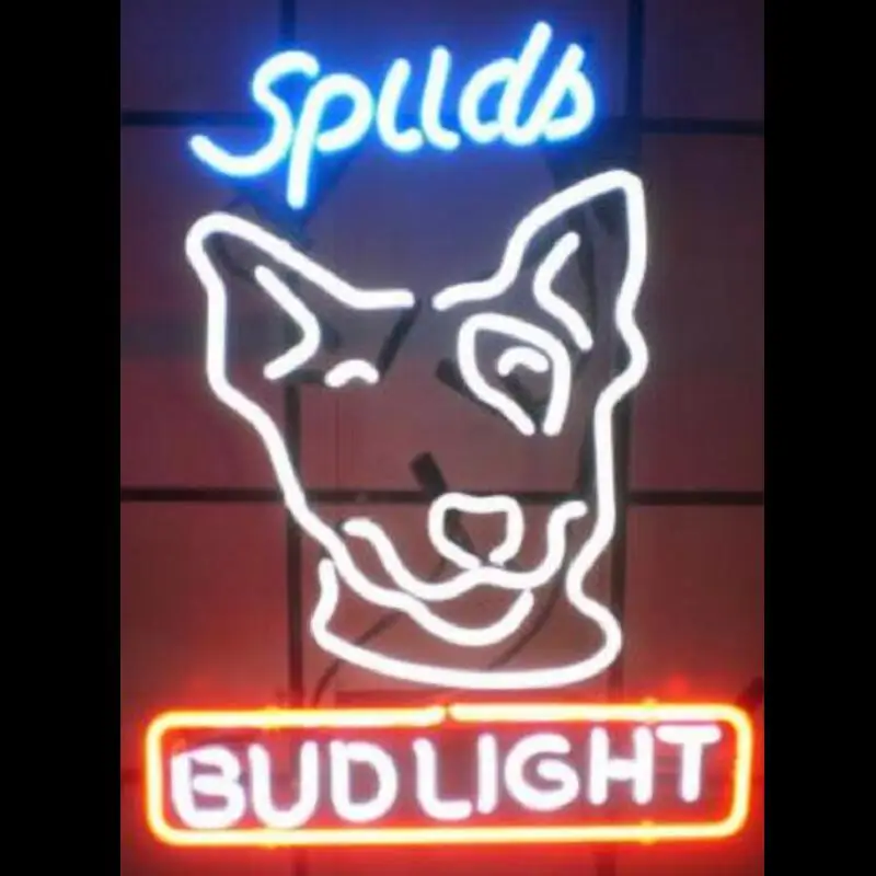 Custom Made Spuds Bud Light Glass Neon Light Sign Beer Bar