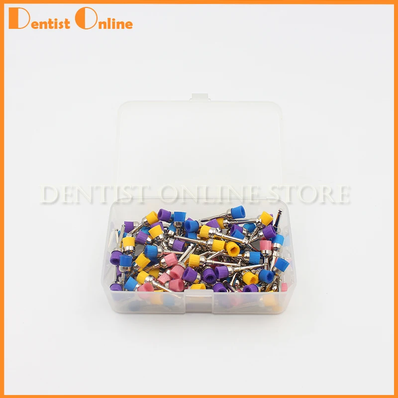 100pc/box Colorful Dental Prophy Polishing Brushes Cup Type Latch Type Junior Nylon Materials