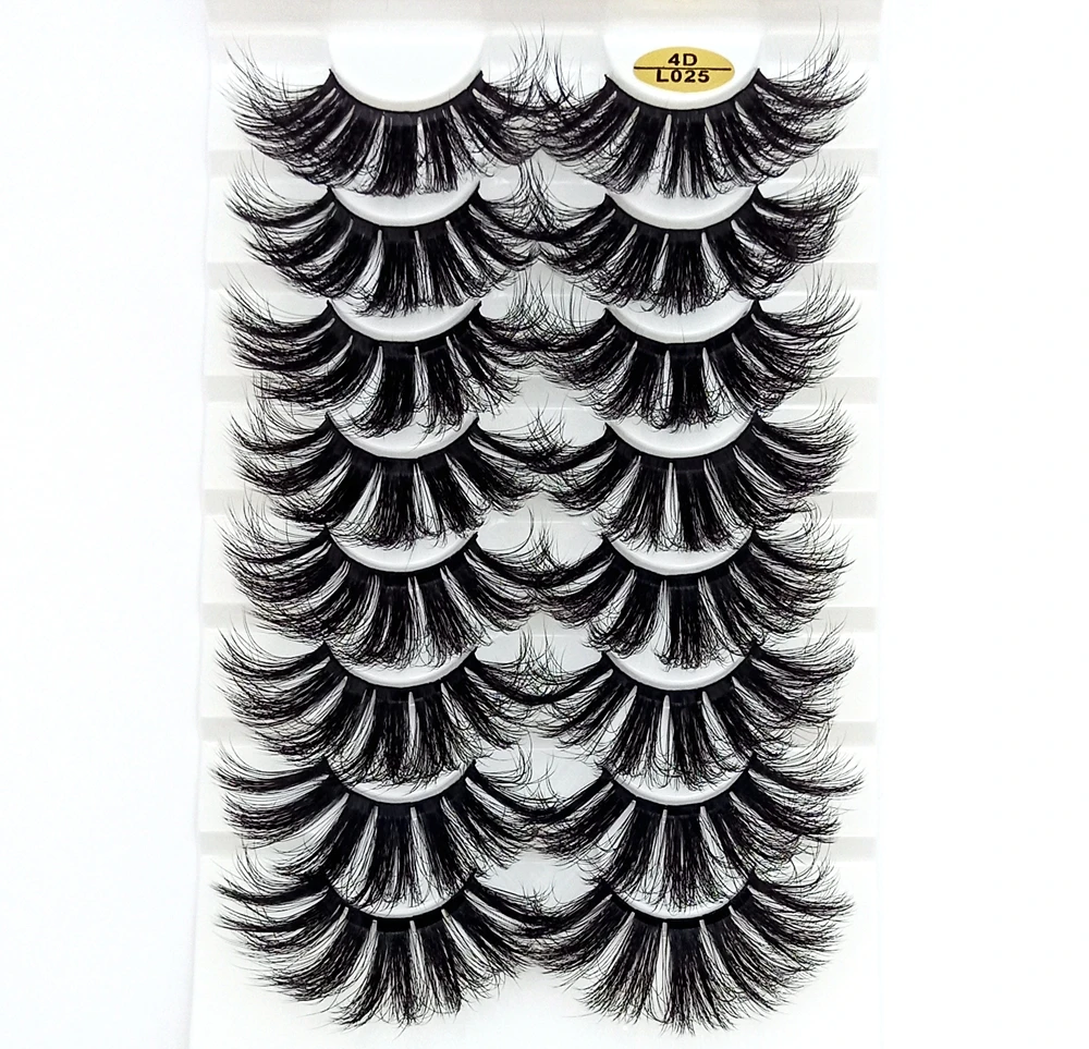 HBZGTLAD 8 Paare 25 mm lange 3D-Nerzwimpern, natürliche, lange, künstliche Wimpern, dramatisches Volumen, falsche Wimpern, Make-up-Verlängerungswimpern – Detail 34