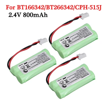 3 조각 2.4V 800mAh NIMH 배터리 팩 V-테크 BT166342 BT266342 BT183342 BT283342 TL90070 CPH-515J 2.4v 워키 토키 배터리
