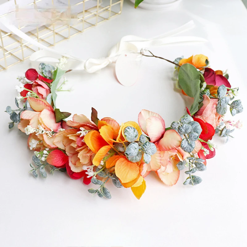 flower girl Garland Mori Style Aquatic Plants beach bridal headwear wedding headpiece hair accessories