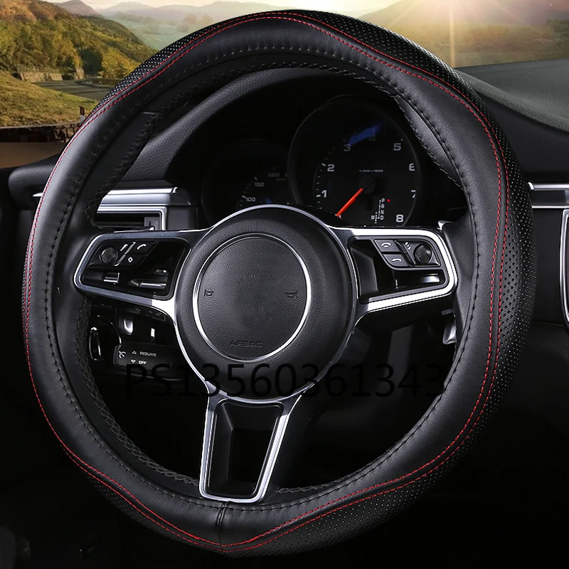 For Mitsubishi Outlander Eclipse Cross ASX Lancer Pajero Sport leather steering wheel cover