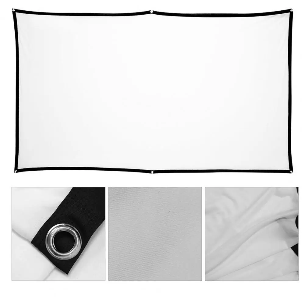 High Brightness Reflective Projector Screen 60 100 130 inch 16:9 Fabric Cloth Projection Screen for Espon Ben-q Home Beamer