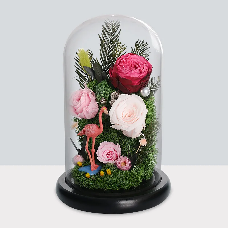 2sets/pack 9*15cm Glass Dome Vase Home Decoration Creative Transparent Cover Friend DIY Birthday Gift Wedding Prop