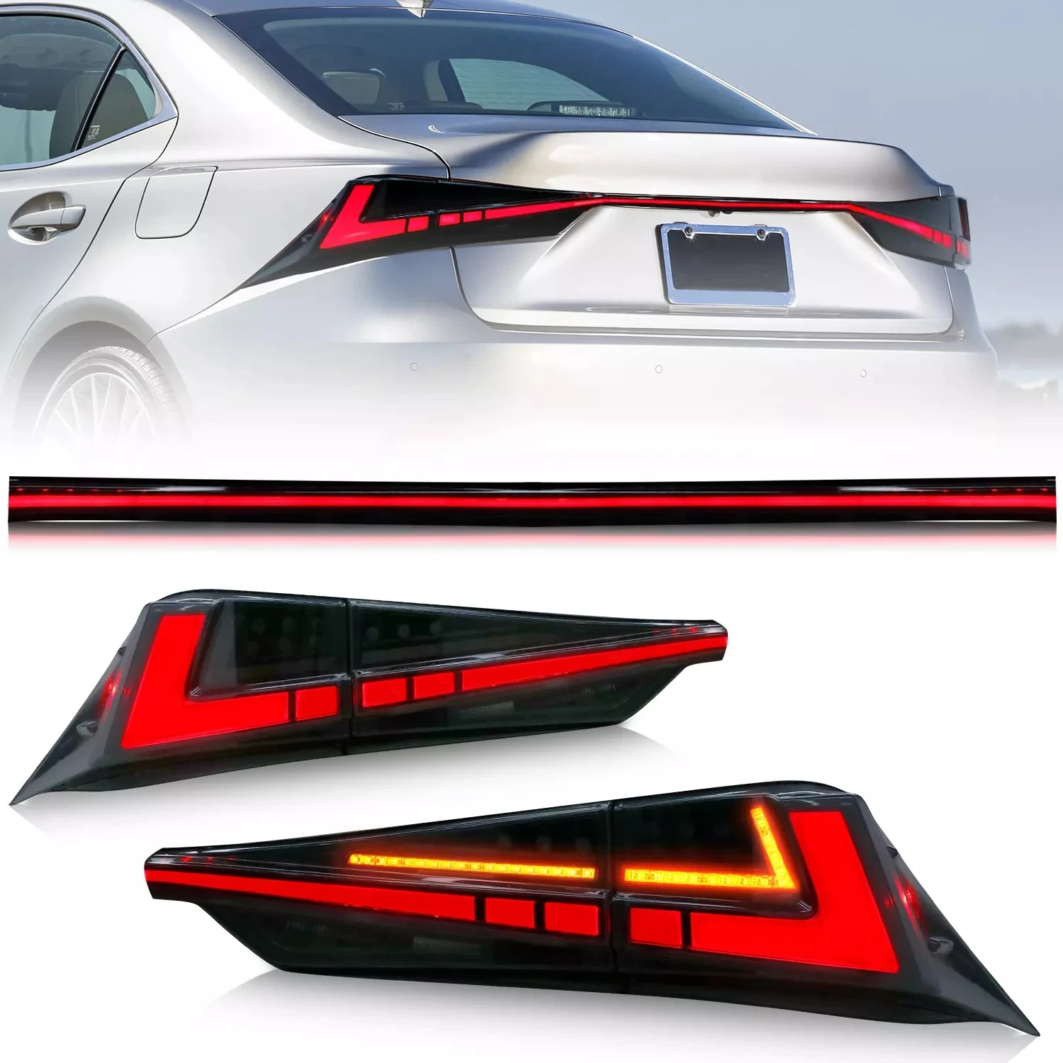 

HCMOTIONZ 2014-2020 LED Tail Lights For Lexus IS 300h New Start UP Animation DRL IS250 300 350 200t F Back Rear Lamp