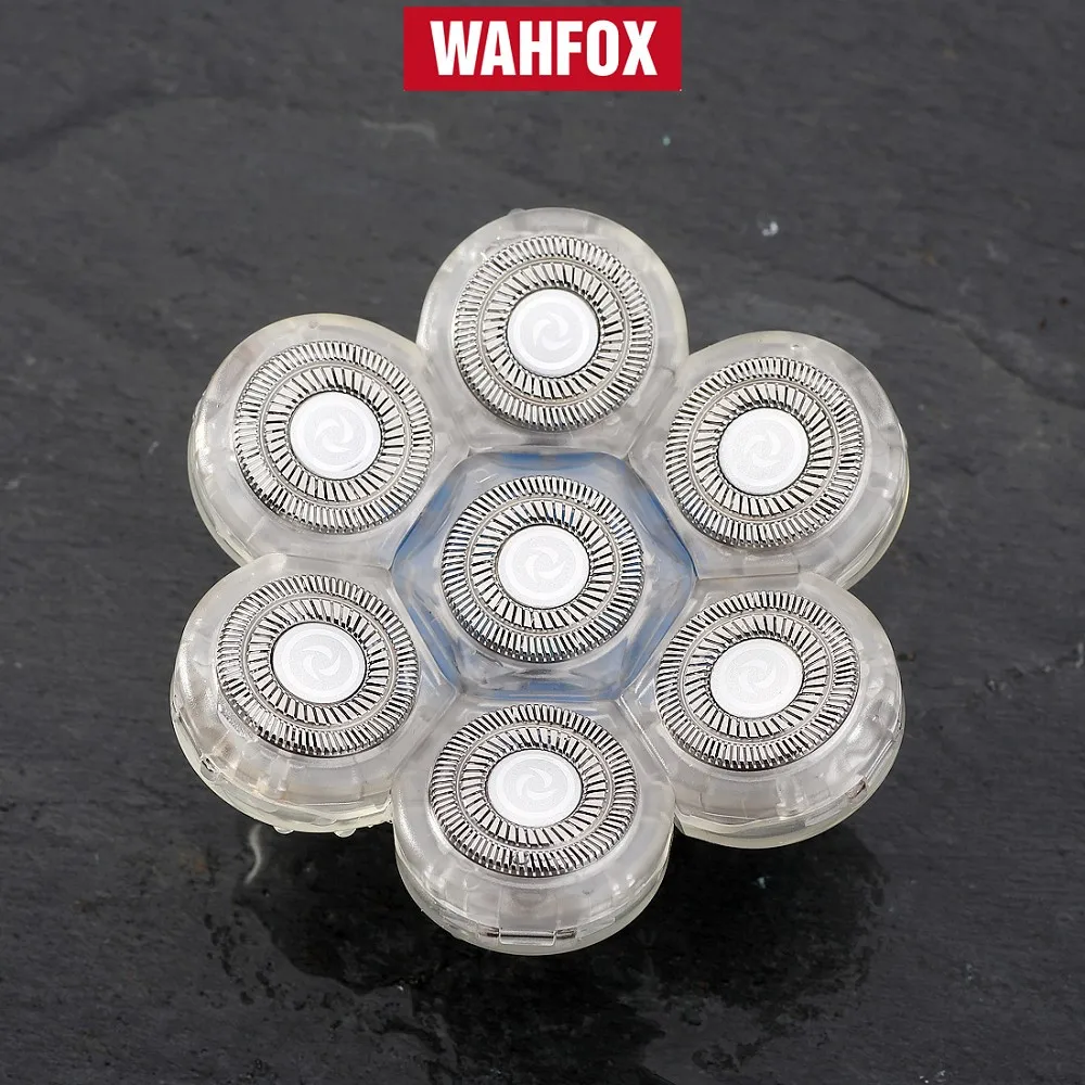Запасная бритва WAHFOX, бритвенная головка электробритва 7D, независимая бритва с 7 плавающими головками из нержавеющей стали