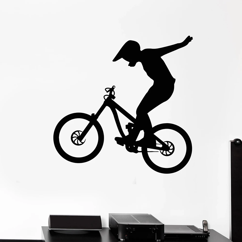 

Мотоциклетная виниловая наклейка на стену, велосипед, экстремальный спорт, фристайл, наклейки в детскую комнату, украшение для спальни, съемные аксессуары C675