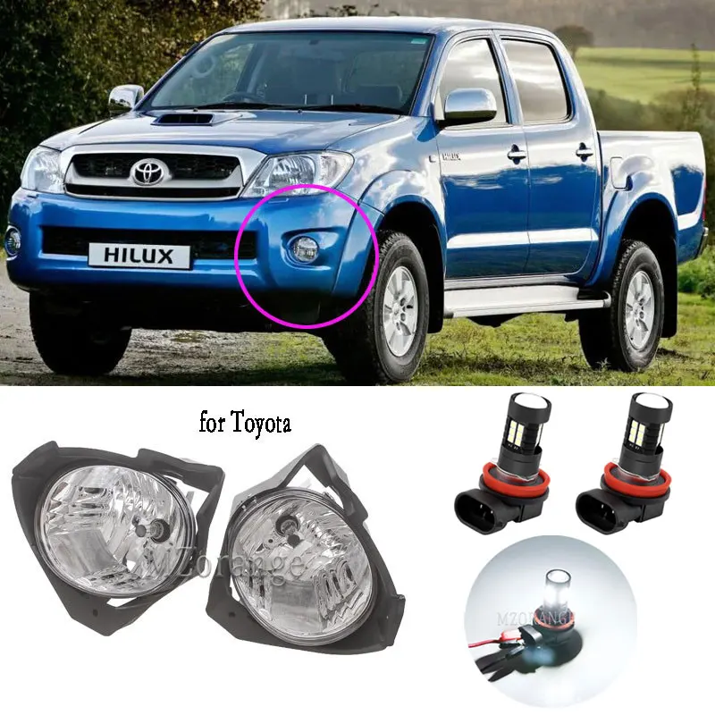 

Fog Lights LED for Toyota Hilux Vigo MK6 2008-2011 Headlight Halogen Fog Lamps Car Front Bumper Fog Light Wires Harness Switch