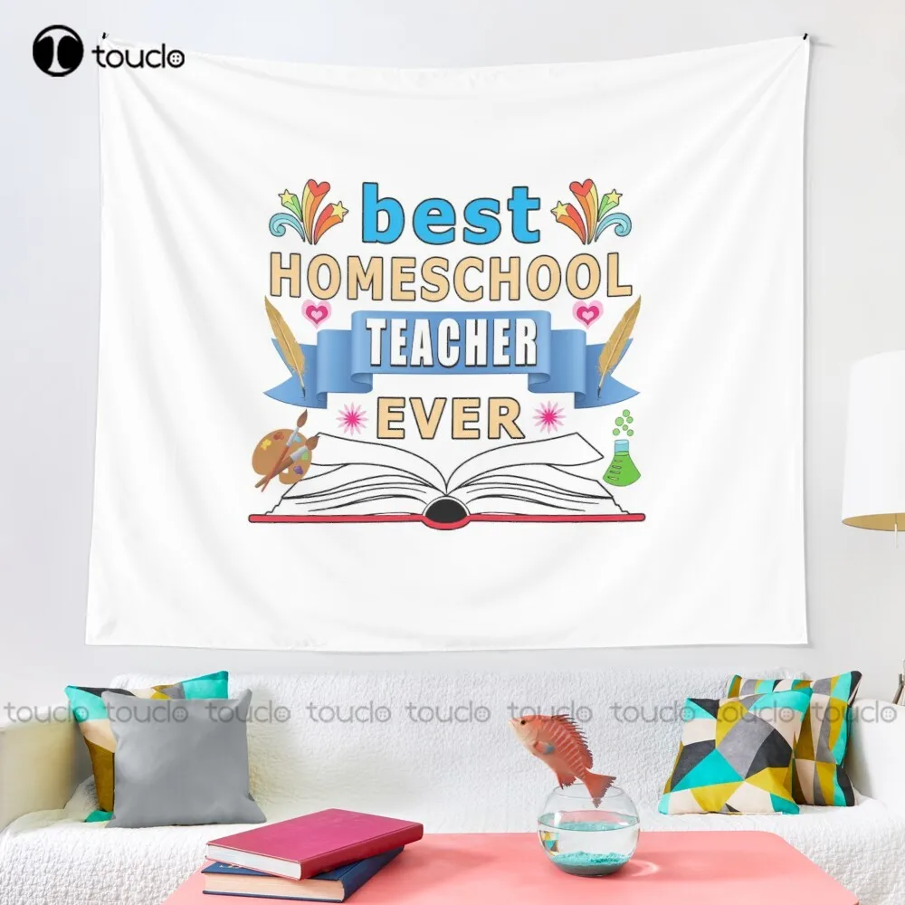 New Best Homeschool Teacher Ever Tapestry Tapestry Indie Tapestry Wall Hanging For Living Room Bedroom Dorm Room Home Decor