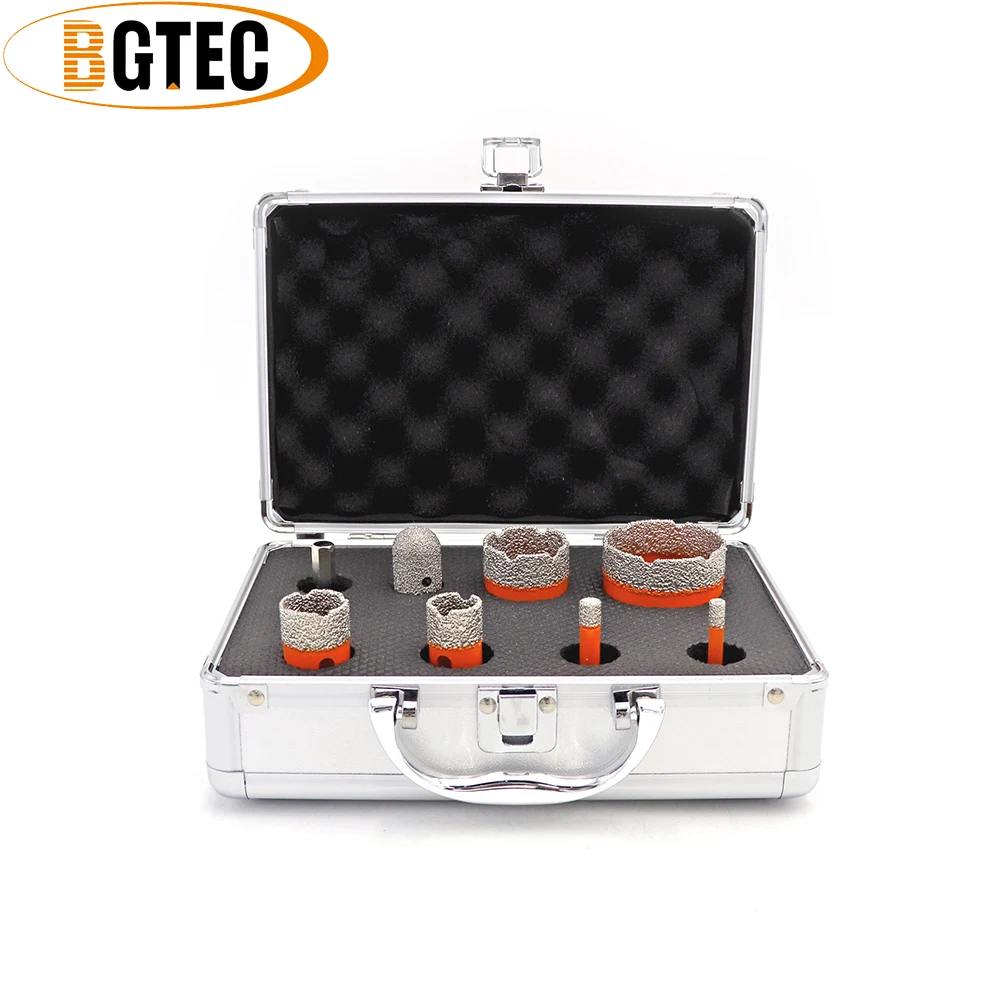 

BGTEC 1set M14 6/8/20/25/35/50/F20/HEX Vacuum Brazed Diamond Drill Core Bits With Box Hole Saw Granite Marble Ceramic Finger Bit