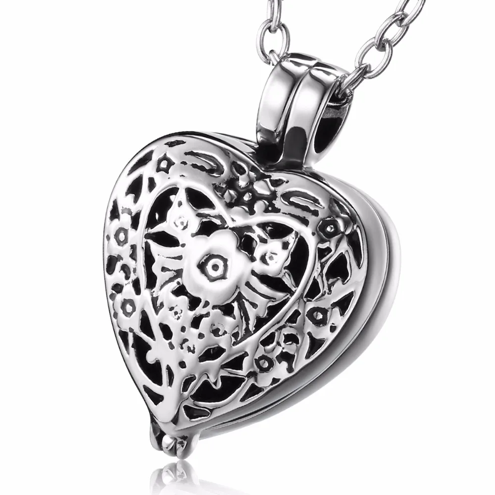 Invisible Vial Cremation Jewelry for Ashes Stainless Steel Always  In My Heart Keepsake Memorial Pendant Urn Necklace