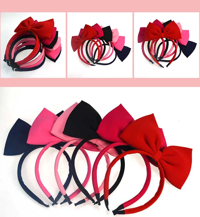 2024 Girls Hair bows Hair Accessories Snow White Hair Band Handmade Red Bow Headband Fabric Bow Tie Net Red Hair Band Headdress