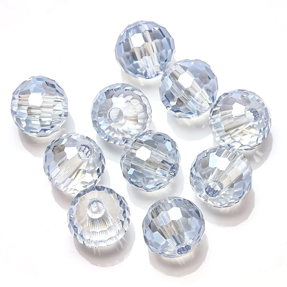 10pcs Austria Glass Round Beaded 14/16mm Natural Stone Big Hole Beads Cheap Beading DIY Making Charms Necklace Crystals Jewelry