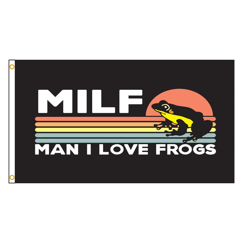 Nlbflag-I Love Frogs for Man, MILF Feel, 90x150cm, 3x5ft