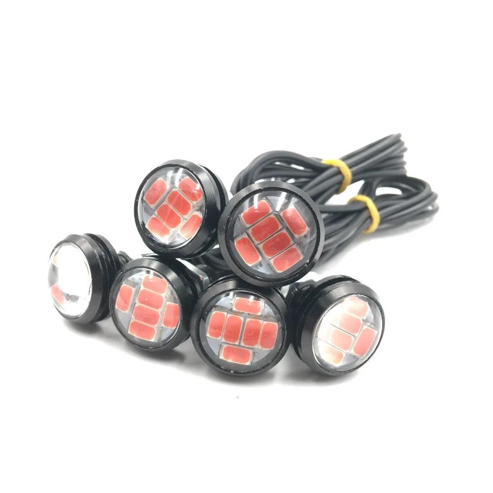 6PCS 12v 5730 6 SMD LED Eagle Eye Light Daytime Running Light Spotlight DRL LED Motorcycle Car lamp Red