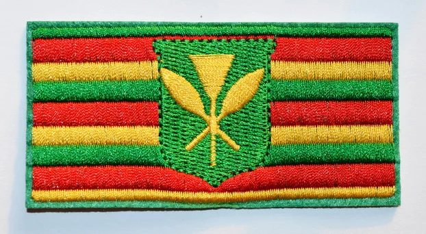 100x ORIGINAL HAWAII STATE FLAG PATCH HAWAIIAN Kanaka Maoli embroidered iron-on MAUI (≈ 9.1 * 4.6 cm)