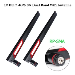 12 Dbi Dual Band Wifi Antenne 2.4G 5G 5.8Gh Rp Sma Mannelijke universali Antenne Versterker Wlan Router Antenne Booster