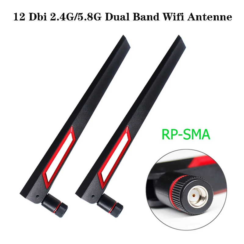 12 Dbi Dual Band Wifi Antenne 2.4G 5G 5.8Gh Rp Sma Mannelijke Universele Antennes Versterker Wlan Router Antenne Booster