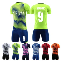 Children Gradient Soccer Jerseys Men Sports Sets Customized Footballer Uniforms Futbol Training Suit Football Team Training Wear