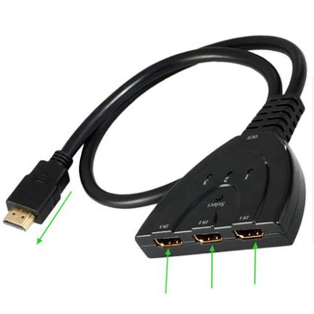 สวิตช์สลับที่รองรับ4K * 2K MINI 3พอร์ต HD ตัวแยกสัญญาณ HD พอร์ต3 in 1อะแดปเตอร์ฮับวิดีโอสำหรับ DVD HDTV Xbox PS3 PS4