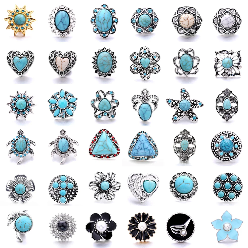 5pcs/lot New White Snap Jewelry 18mm Snap Buttons Animal Owl Butterfly Elephant Ginger Button Charm Women Fit Snap Bracelet