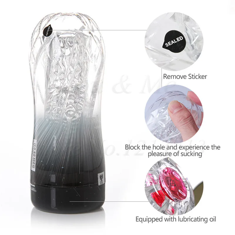 Neueste Männlichen Masturbator Tasse Weiche Pussy Sex Spielzeug Transparent Vagina Erwachsene Ausdauer Übung Reusable Vakuum Tasche Tasse für Männer