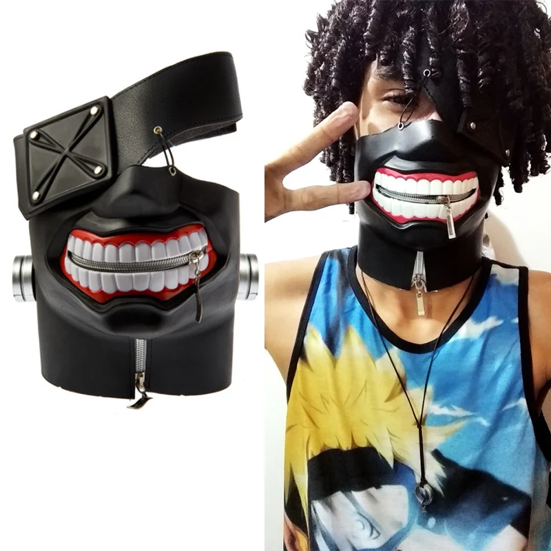

2pc/Lot Masks Cosplay Anime Tokyo Ghoul Kaneki Ken Costumes Halloween Party Rubber Mask for adult funny play