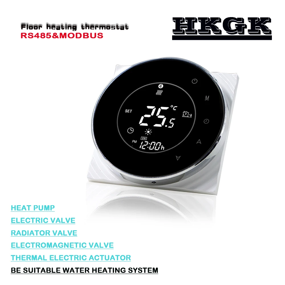 RS485 & Modbus floor heating thermostat,for control NO/NC,24VAC 95-240VAC optional