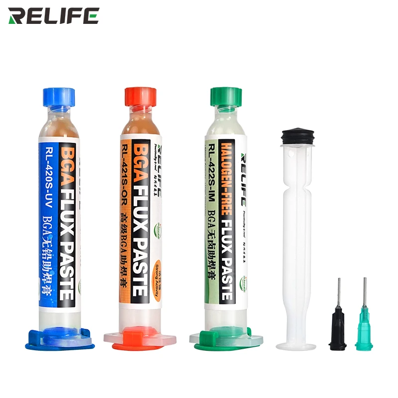 RL-420S-UV RL-421S-OR RL-422S-IM Flux BGA PCB Solder Paste Welding Advanced Oil Flux Grease 10cc Soldering Repair Paste