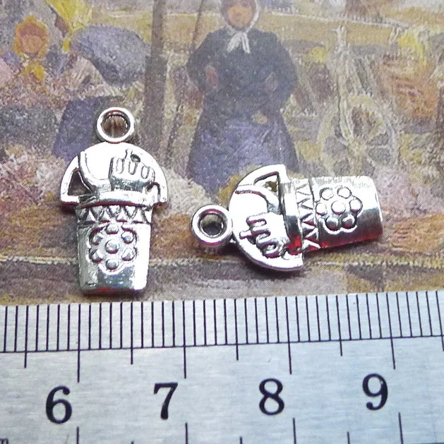 20pcs/Lot 11x20mm Bucket Alloy Charms Antique Silver Color Pendants for DIY Jewelry Making Charm