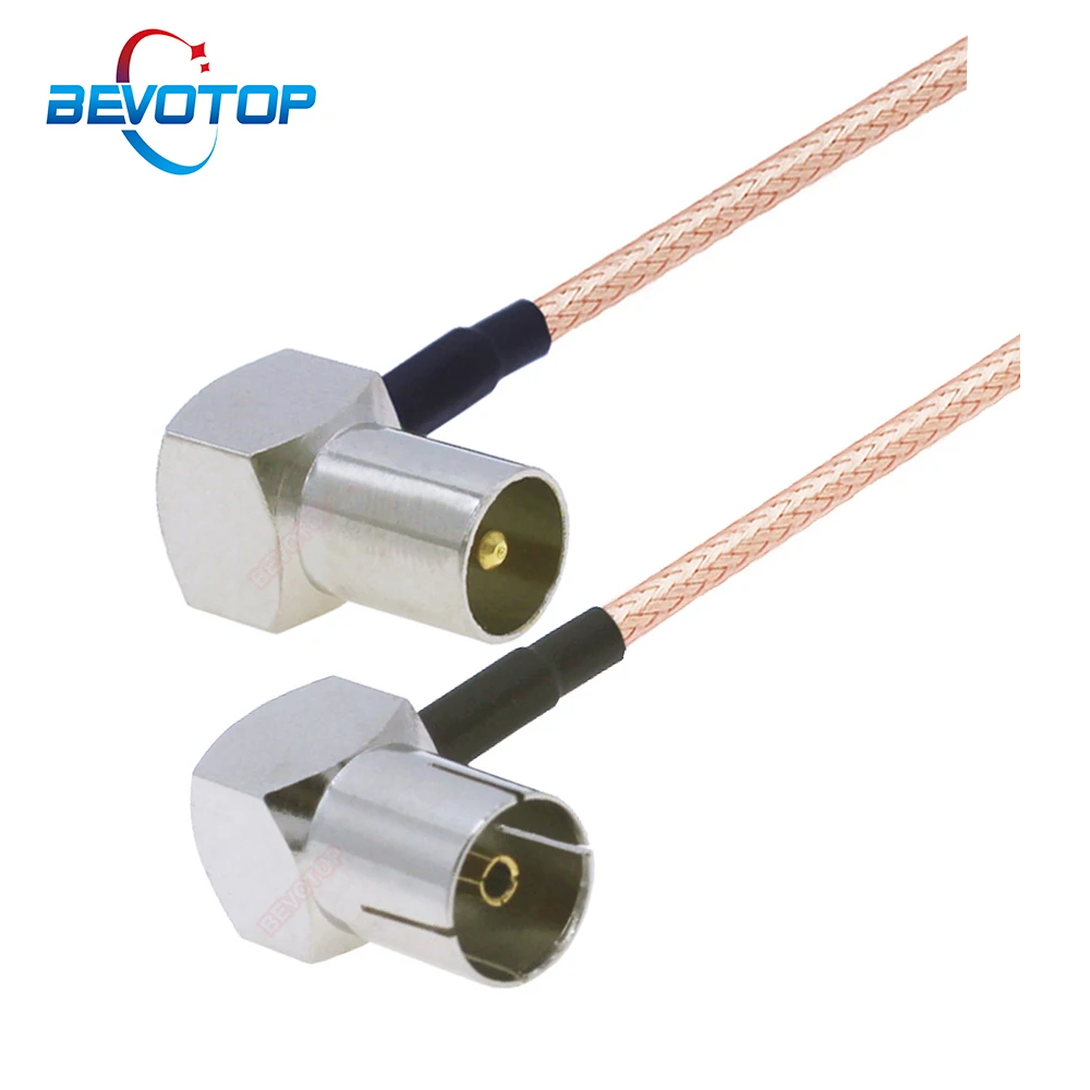 RG179 Cable 75Ohm TV Macho 90 °   a TV Hembra 90 °   Enchufe de ángulo recto RG-179 Pigtail TV antena Cable puente TV antena RF Cable Coaxial