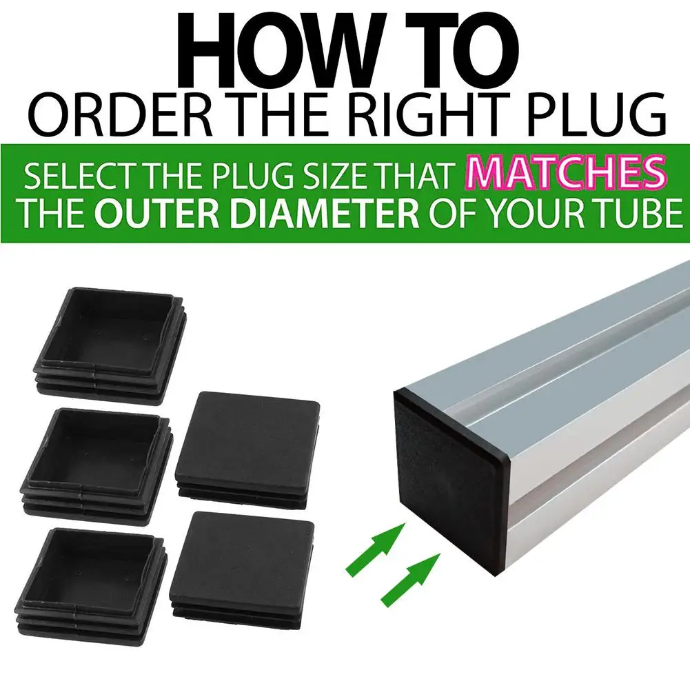 Imagem -02 - Plástico Preto Blanking End Caps Quadrado Insere para Tubo Seção de Tubo Atacado 50x100 mm 50x100 mm Novo 10 Pcs por Lote